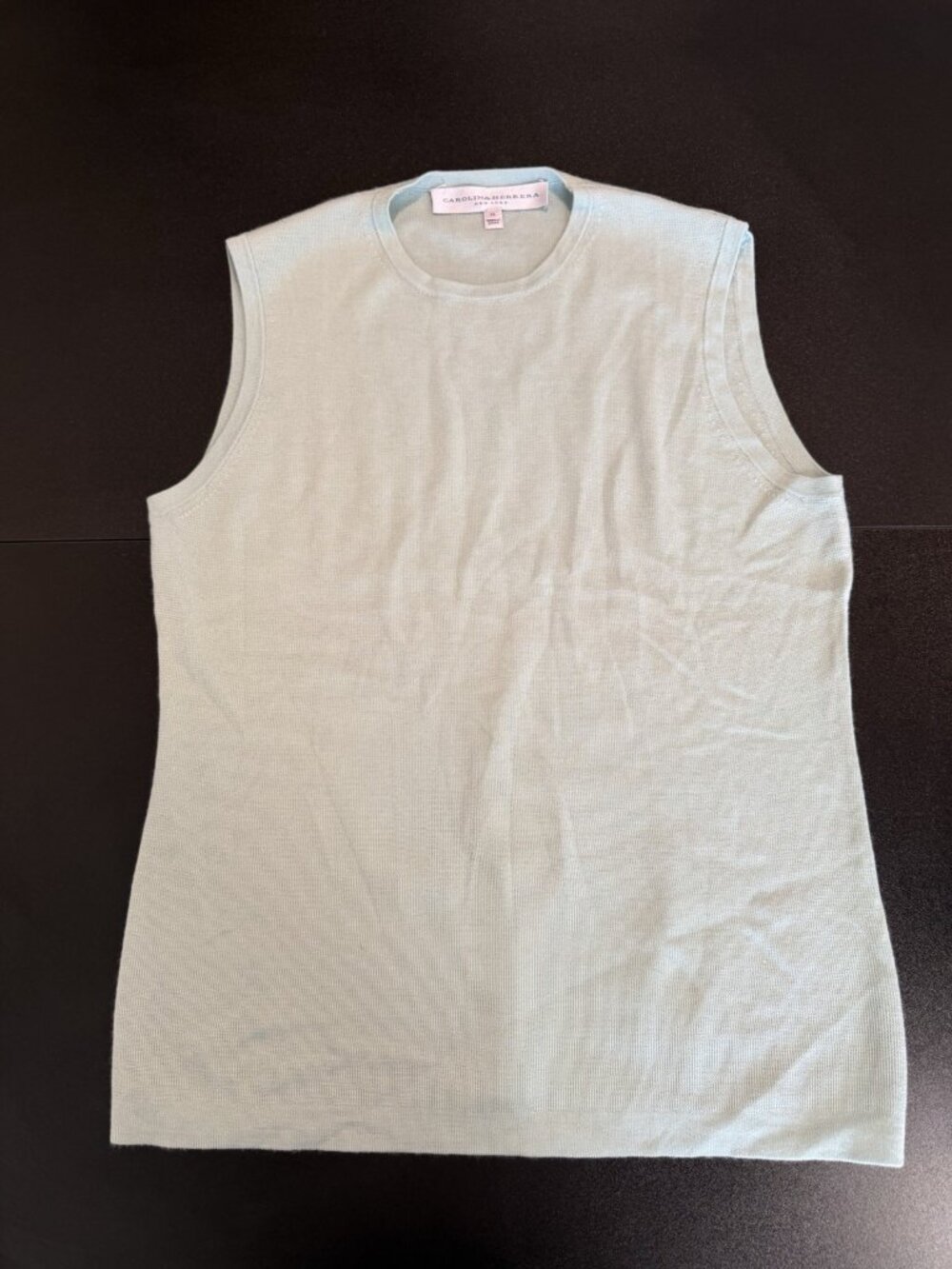 Carolina Herrera NY Womans Sleeveless Top Green, Sz XL